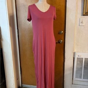 Olivia Rae soft jersey dress. Medium. Coral.  With pockets